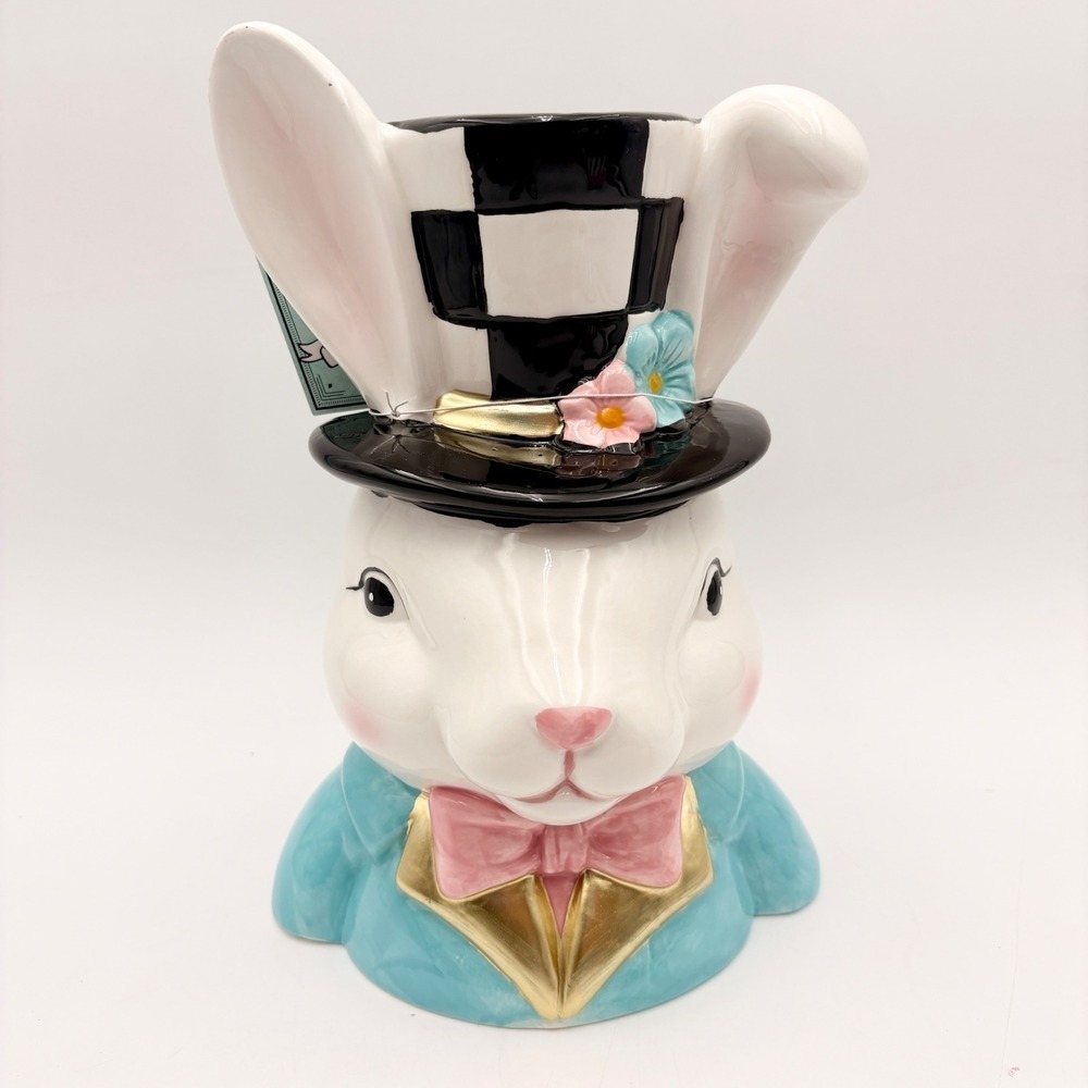 Tophat & Tail Easter Bunny Rabbit Bust Spring Dapper Colorful Spring Decor